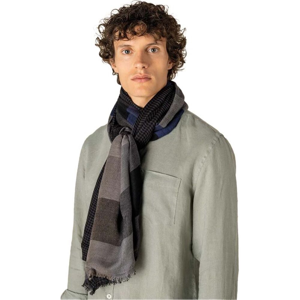 Spasso Checked Reversible Scarf / Blue